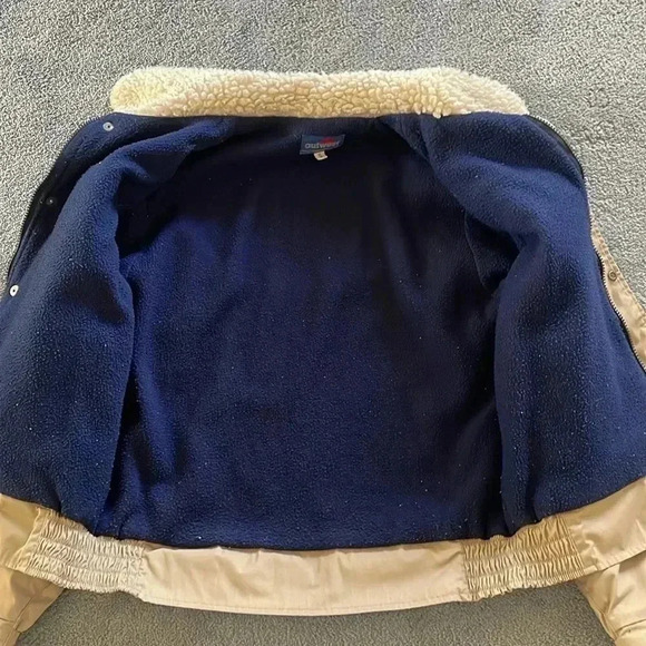 Vintage Outwest Women’s Bomber Jacket S Neutral Tan With Shearling Collar Coat - Picture 6 of 15
